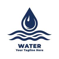 Illustration Water Simple Logo With Flat Background vector