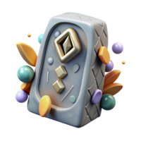 extraordinary minimalist Rune Stone Carving Detail Transparent for Archaeological Studies professional png