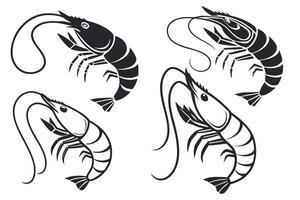 Elegant Shrimp Silhouettes for Design and Print vector