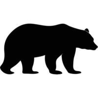Simple Silhouette of a Walking Bear vector