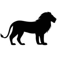 solid black silhouette of a lion, perfect for various design projects. vector