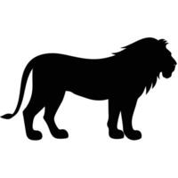A bold, solid black silhouette of a lion, perfect for various design projects. vector