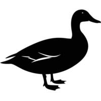 A bold, black silhouette of a duck, perfect for graphic design or branding projects. vector