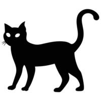 A clean, bold silhouette of a black cat vector