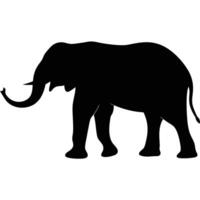 Simple Silhouette of an Elephant vector