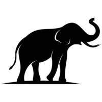 A clean, bold silhouette of an elephant vector
