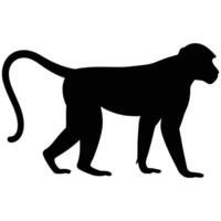Simple Black Silhouette of a Monkey vector
