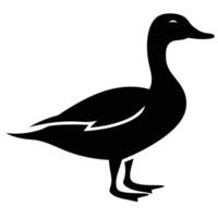 Black Silhouette of a Duck vector