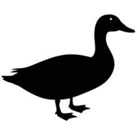 Simple Black Silhouette of a Duck vector