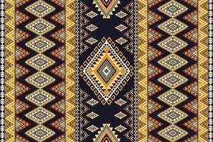 Abstract ethnic geometric texture pattern. Seamless brown and yellow color of tribal abstract fabric textile on dark violet and back background vector