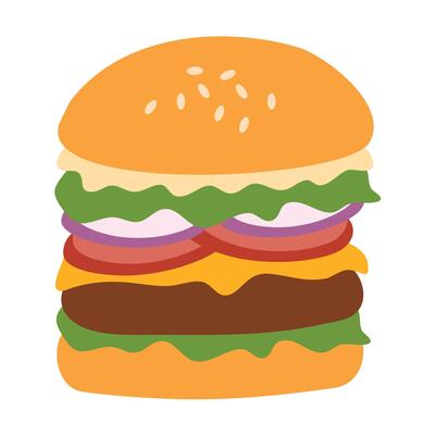 Burger illustration for Celebrating National Hamburger Day design