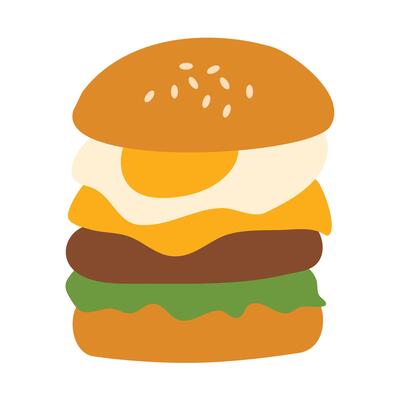 Burger illustration for Celebrating National Hamburger Day