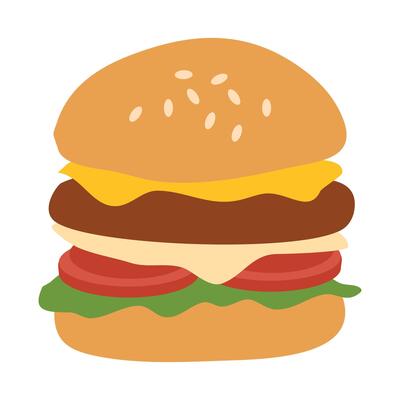Burger illustration for Celebrating National Hamburger Day icon