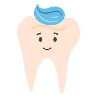 Tooth with Toothpaste dental element vector