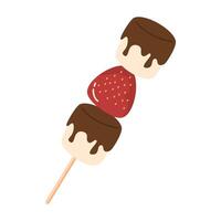 Strawberry and Marshmallow with chocolate vector