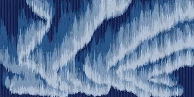 Hand drawn brush lines abstract northern light sky background in blue, Japanese, ethnic folk wood carving, weaving textured surface pattern, simple monochromatic graphic for textile, decoration vector