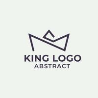 King Logo Design. Modern Crown Abstract Logo template. Corporate Flat logo design. Minimal symbol Shape with cool color scheme. vector