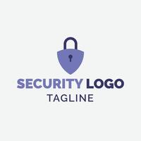 Security Logo Design. Modern Lock Abstract Logo template. Corporate Flat logo design. Minimal symbol Shape with cool color scheme. vector