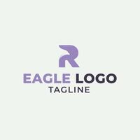 Eagle R Logo Design. Modern R Negative space Abstract Logo template. Corporate Flat logo design. Minimal symbol Shape with cool color scheme. vector