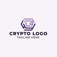 Crypto Logo Design. Modern Abstract Logo. Corporate Flat logo design template. Minimal symbol Shape with cool color scheme. vector