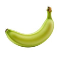 Isolated green banana on a plain setting showcasing its vibrant color and smooth texture in a simple view transparent background png