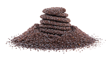 A pile of small brown and gray stones with several stacked circular formations on top of the pile transparent background png