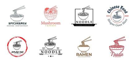 The Noodle logo collection is designed to be compatible with different restaurant concepts. vector