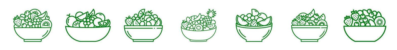 Fruit Salad icon set. collection of usable and aesthetic outline icons. vector