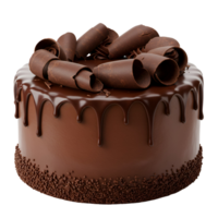 Delicious chocolate cake with curls and sprinkles on a plain setting for dessert time treat enjoyment transparent background png