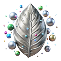 serene minimalist Silver Leaf Texture Transparent for Nature Inspired Art authentic png