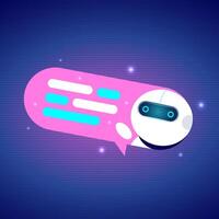 Futuristic Chatbot Technology Interface with AI Communication vector