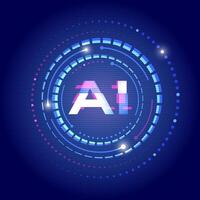Artificial intelligence AI with Glowing Digital vector