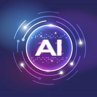 The concept of artificial intelligence AI dark background vector