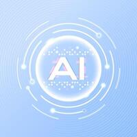 The concept of artificial intelligence AI light background vector