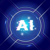 artificial intelligence AI with Glowing Digital Aesthetics vector