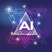 Artificial intelligence AI with enhancing the digital aesthetic vector