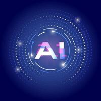 Futuristic AI Sphere with Glowing Digital Aesthetics vector