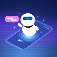 Futuristic Chatbot Technology in Digital Interface vector