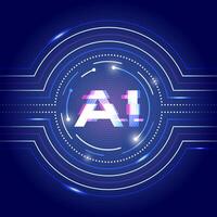 Artificial intelligence AI futuristic sphere with a wireframe vector