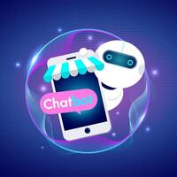 Futuristic Chatbot Technology Concept with AI Assistance vector