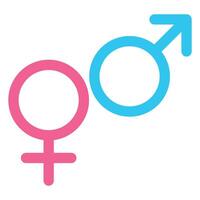 Gender symbols representing male and female identities displayed in a modern design using vibrant colors vector