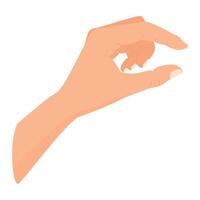 illustration of a hand making a measure gesture. Hand making gesture while showing small amount of something isolated. vector