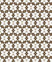 A seamless floral pattern with brown outlines and white flower shapes, creating a decorative and symmetrical design. vector