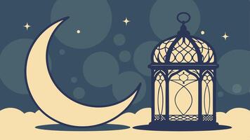 Ramadan Nightscape with Warm Bokeh Lights vector