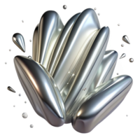 magnificent abstract Silver Metallic Paint Strokes Isolated for Graphic Design original png