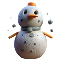 wonderful rustic Snowman Coal Eyes Carrot Nose Isolated for Winter Character authentic png