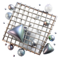 extraordinary vintage Silver Metal Grid Isolated for Industrial Backgrounds genuine png