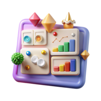 vibrant rustic Social Media Analytics Dashboard Isolated for Performance Measurement high quality png