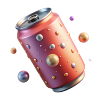 wonderful modern Soft Drink Can with Bubbles Transparent for Beverage Ads exclusive png