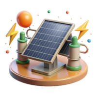 serene artistic Solar Panel and Power Lines Isolated for Energy Infrastructure original png